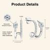 D Moissanite Stud Earrings for Women Girls 925 Silver Original Certified Jewelry Half Hoop Huggie Open C Shaped Earrings
