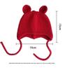 Children's Cute Knit Hat with Round Ears - Autumn/Winter Wool Hat with Drawstring and Ear Protection for Boys and Girls