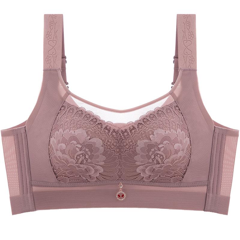 Seamless Lingerie Women's Thin Frameless Gathering Bra Beautiful Back Bra Women's Anti-sagging and Breast Retraction Bra Push Up Bra