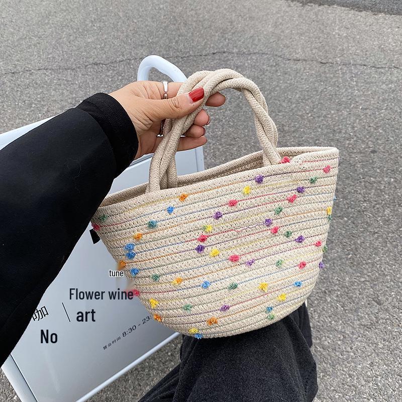 Women's Versatile Straw Woven Handbag - Fashionable Shoulder Basket Bag