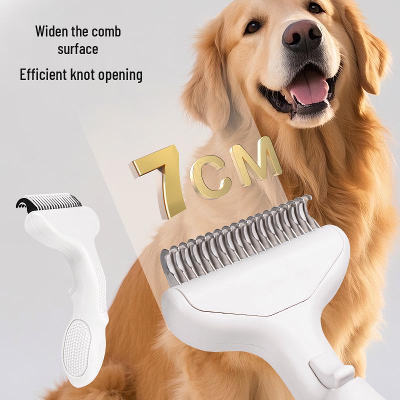 Pet De-Shedding & De-Tangling Self-Cleaning Comb: Fine Needle Hair Remover for Dogs