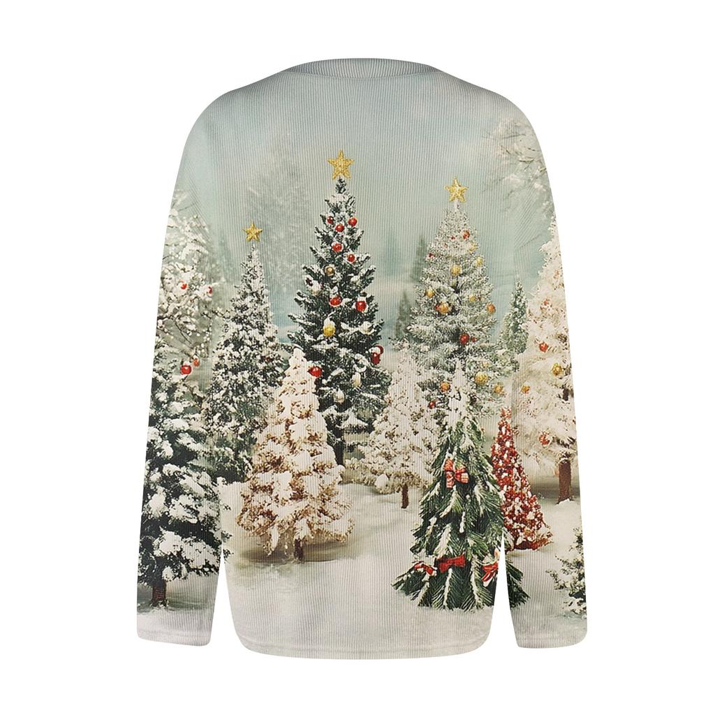 Women's Fashion Printed Long Sleeve Knitted Cardigan Button Down Jacket