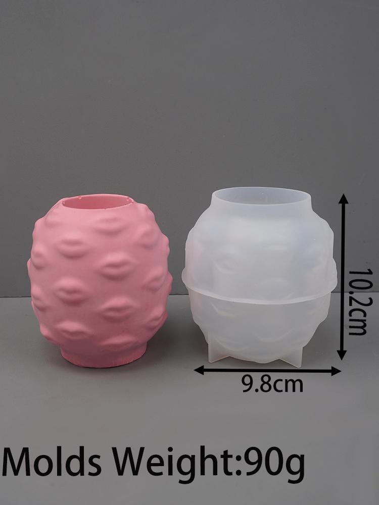 Creativity Human Face Candle Jar Silicone Mold DIY Lips Storage Pen Holder Crafts Making Plaster Resin Flowerpot Casting Molds