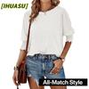 Damen Mode Lässig Rundhals Langarm Blusen & Hemden