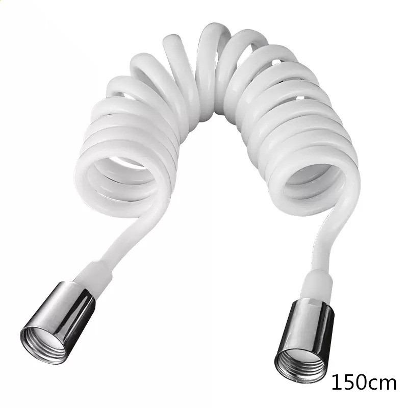 Black Style Flexible Spring Shower Hose Water Plumbing Toilet Bidet Sprayer Gun Connect Pipe Telephone Line Style 150cm / 200cm