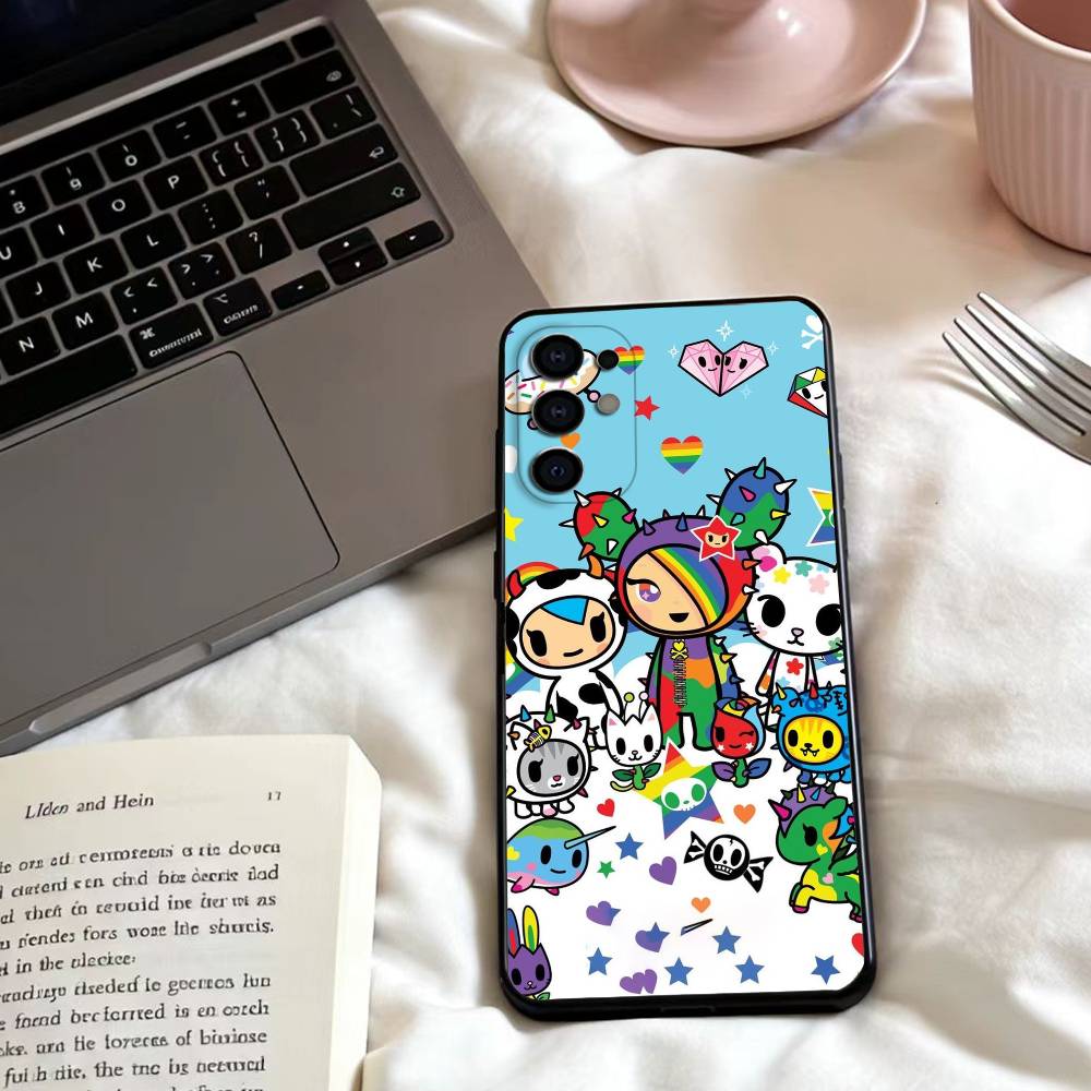 Sweet Edgy Vibe T-Tokidoki Art Phone Case For Samsung S25,24,23,22,30,21,10,9,Ultra,Plus,Lite,FE,4,5 G Soft Black Case