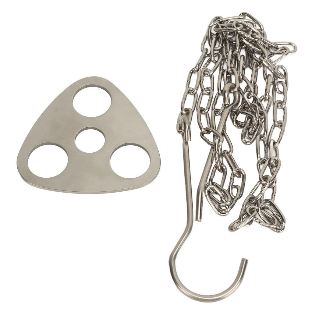 Camping Tripod Board Set Stainless Steel Portable Campfire Grill Tripod Plate with Hook And Storage Bag for Outdoor