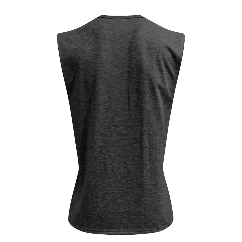 Men's Summer Solid Matching Color Pocket Sports Buttons Vest Men's Sports Casual Vest