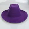 Unisex Western Cowboy Hat Wide Brim Roll‑Up Brim Double‑Top Felt Fedora Hat,10 Colors,Multiple Optional Detachable Hat Bands