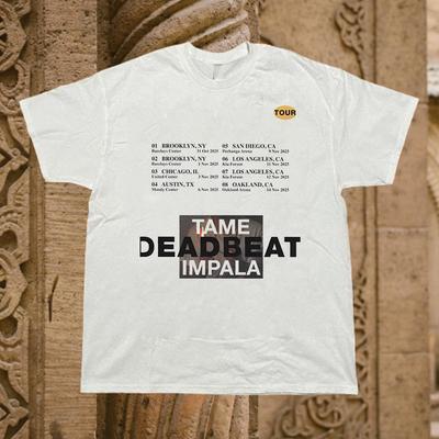 T-shirt Unisex Bawełniany Biały Deadbeat Tour Tame Impala Rozmiary S-5XL