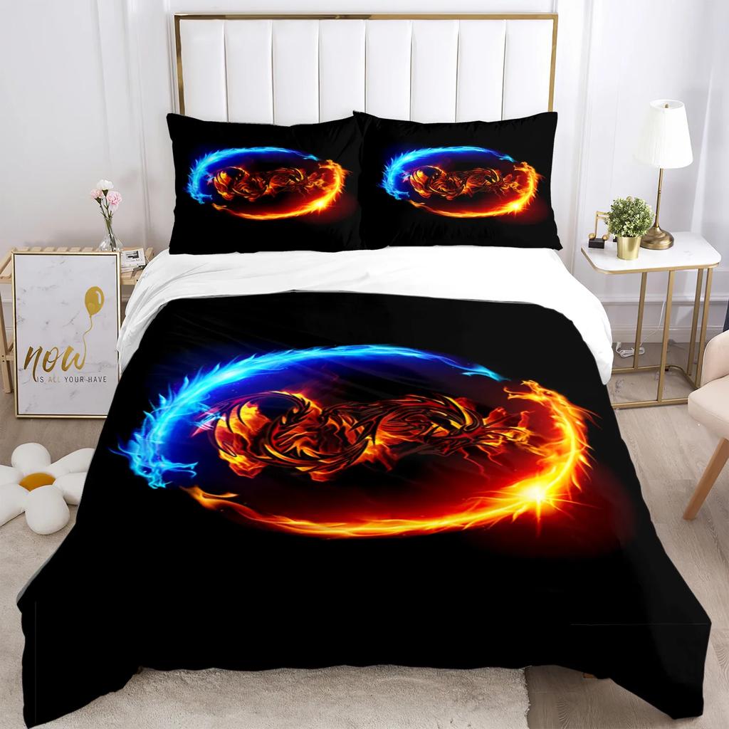 Tai Chi Chinesisch HD-Druck Dreiteiliges Bettwäscheset Modeartikel Kinder Erwachsene für Betten Bettbezüge Kissenbezüge Bettwäscheset