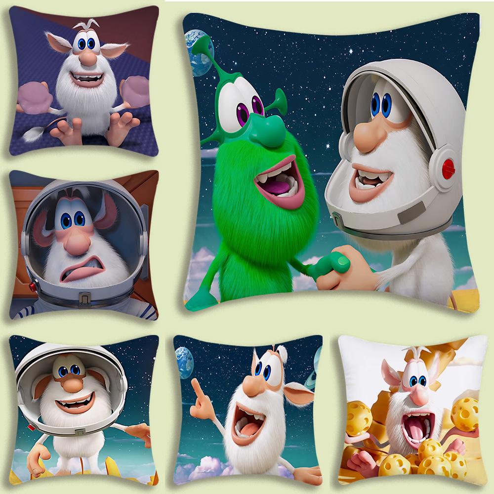 Panika Chen Unisex Cartoon B-Booba Funny Cute Pillow Covers Cartoon Sofa Decorative Home Double-Sided Printing Short Plush Cute Cushion Cover