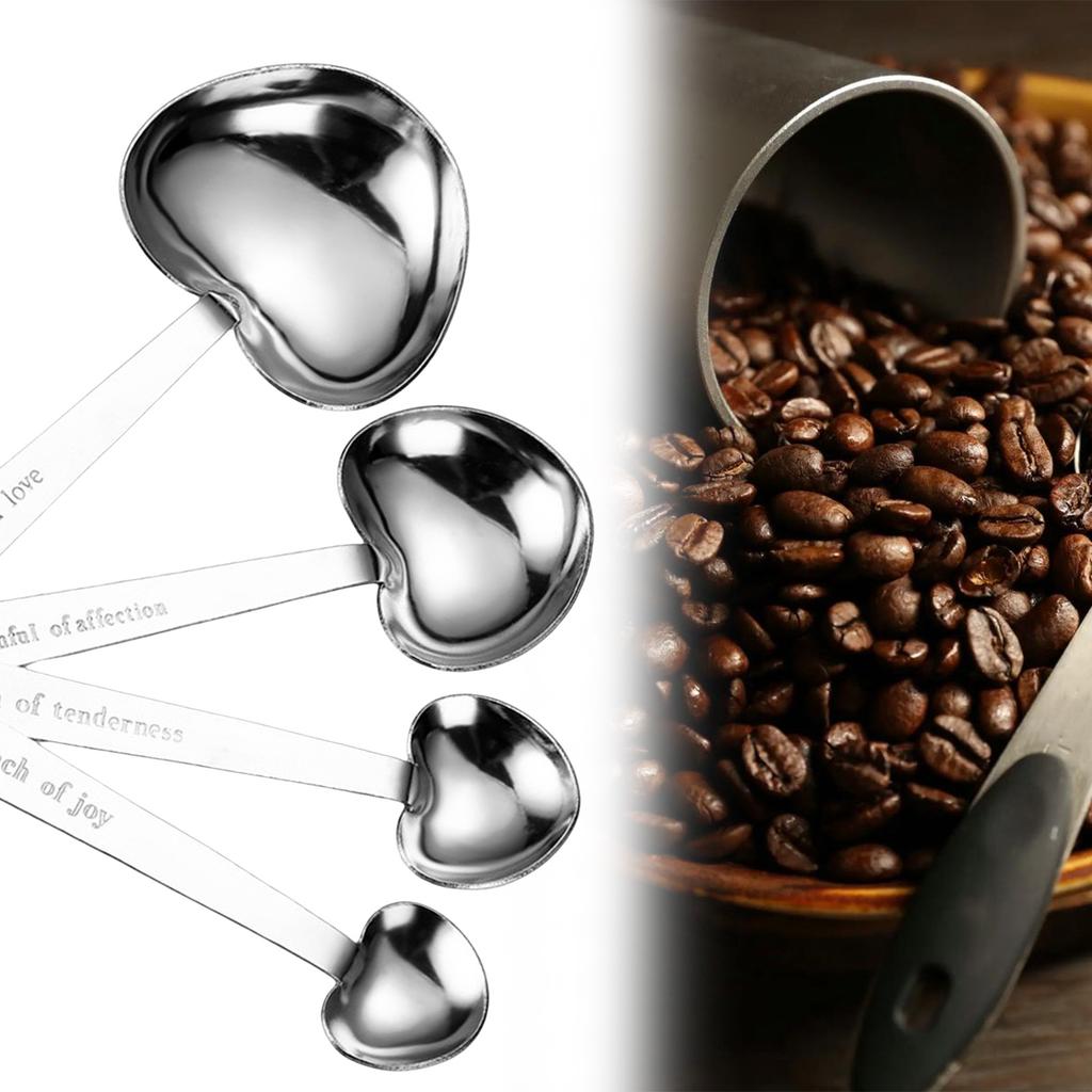 Pack Of 4 Heart Shaped Measuring Spoons Heart Shaped Coffee Measuring Spoons Set Perfect For Memorable Wedding Favors