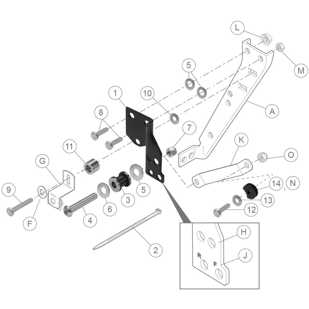 Replace 53803-06 Detachable Rear Docking Hardware Kit Motorcycle Accessory for 1997-2008 Motorbike