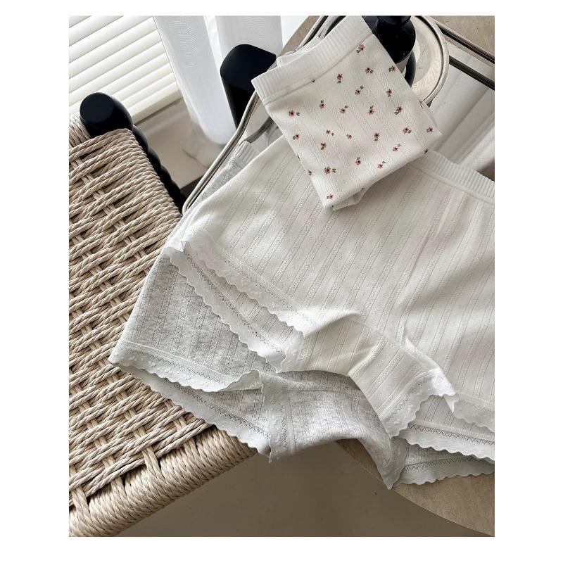 Women Cotton Floral Print Mid Waist Anti Chafing Safety Shorts Panties