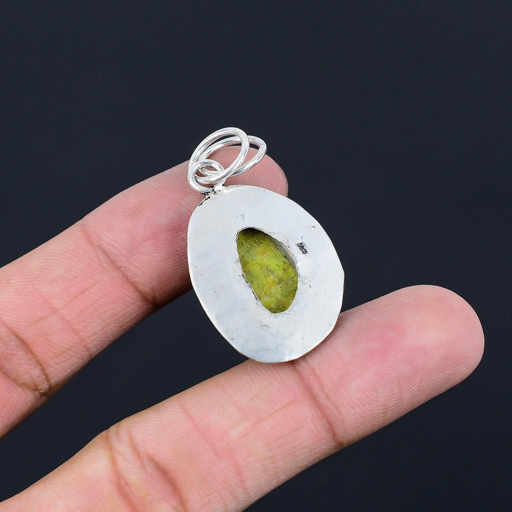 Natural Atlantisite Gemstone Jewelry 925 Sterling Silver Pendant For Girls