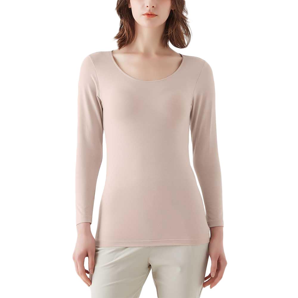 

Gunze Fire Acedron Long Sleeve Prevents Sweat from Chilling in MH2046P Women s Innerwear, Thin, Moisture-Wicking, Heat-Generating, Winter, Beige, бежевый