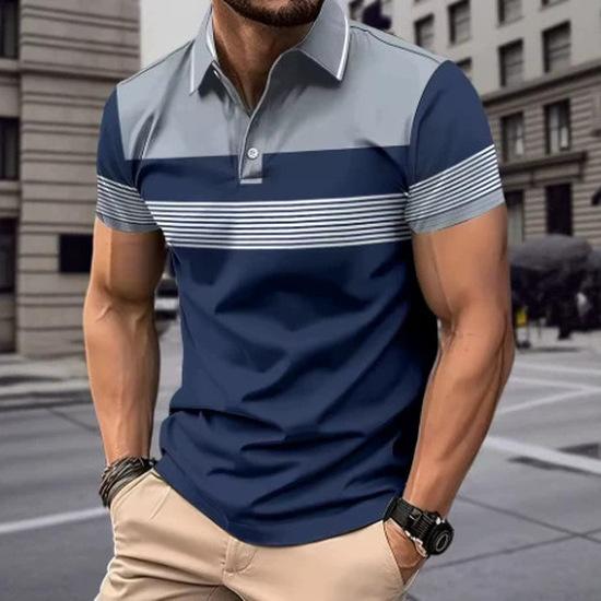 2026 Summer Men's POLO Shirt Casual Fashionable Comfortable Soft Striped Pattern