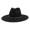 Wide Brim Jazz Cap with Belt Panama Top Hat Universal Formal Hat  Church Occasions