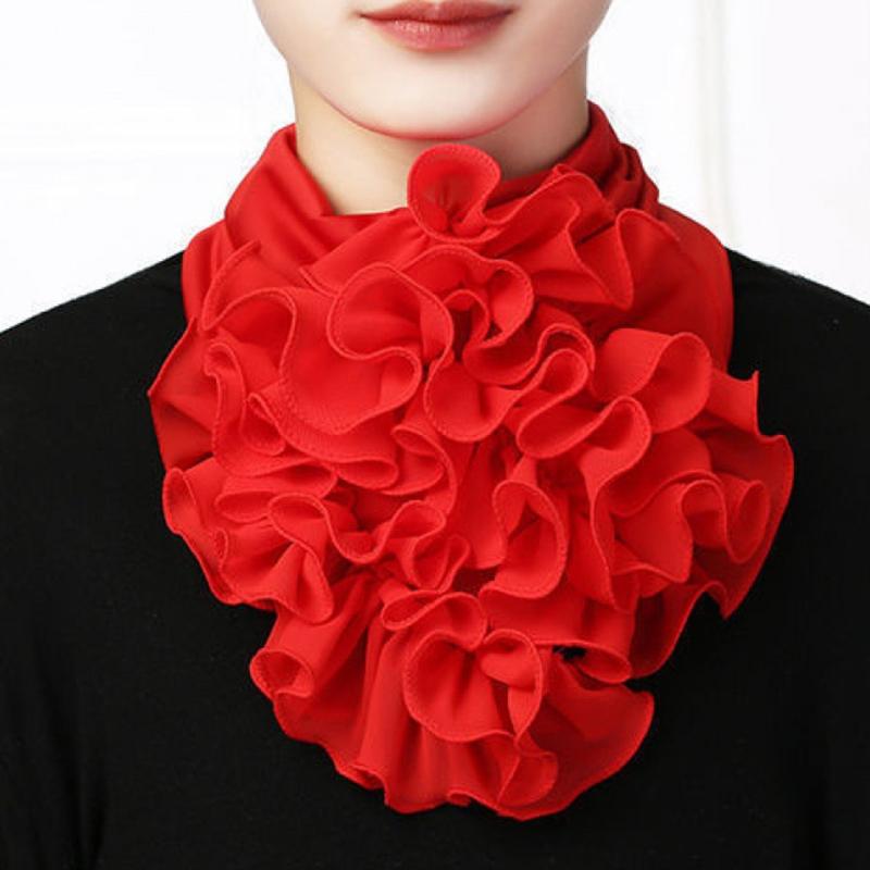 Spring Summer Chiffon Neck Collar Scarf Women Head Thin Sunscreen Variety Small Silk Anti-UV Scarf Mask Multi-Function Scarf