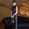 Long Sleeveless Black Modern Chinese-Inspired Cheongsam Dress Women 2026 Elegant Formal Gown
