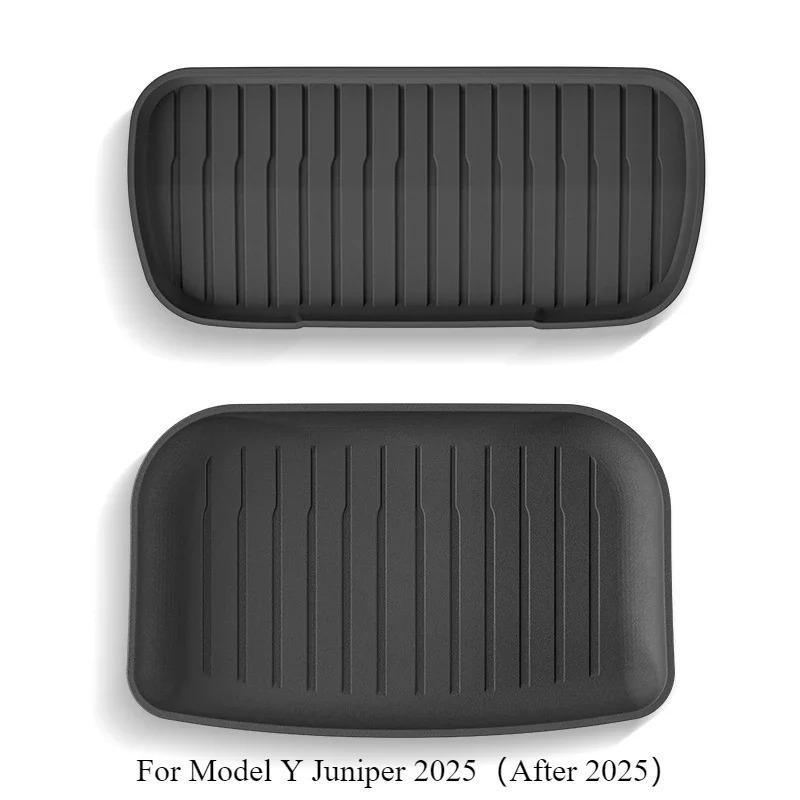 For Tesla Model Y Juniper 2025 Front Rear Trunk Mats TPE Lower Storage Box Pad Protective Cover Cargo Liner Trunk Tray Floor Mat