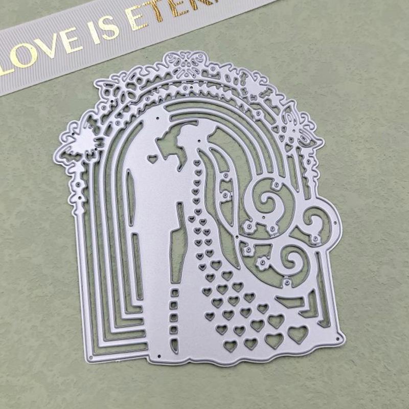 Bride and Groom Wedding Party Design Style Metal Cutting Dies DIY Scrapbooking Embossing Stencil Paper Craft Album Template