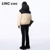 Jin Yu Jie Women's 2024 Winter Hooded Printed Short Down Jacket