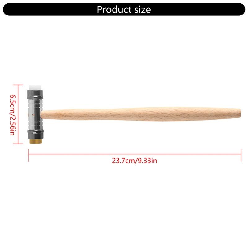 Leichter Doppelkopfhammer Geeignet für Uhrmacher Schmuck und Instrumentenreparatur Holzgriff Heimgebrauch Professionelle Nutzung