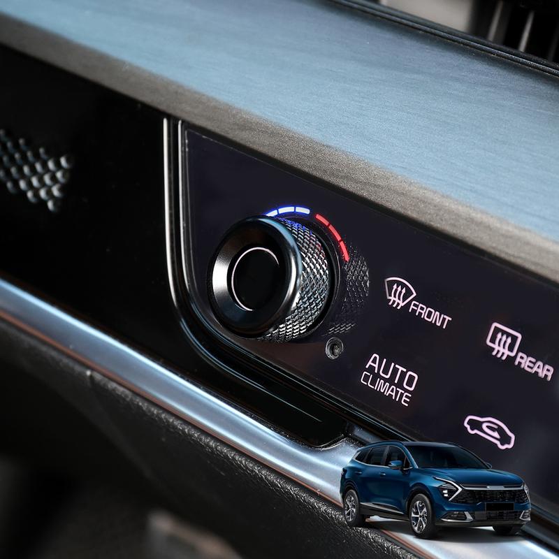 2pcs Tuning Aluminum Central AC Air Conditioner Adjustment Knob Ring Cover Interior Accessories For Kia Sportage NQ5 2022-2024