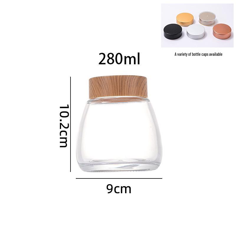 Transparent Round Honey Dispensing Glass Bottle