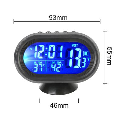 Samochodowy Elektroniczny Podświetlany LCD Cyfrowy Zegar Nocny Akcesoria Wewnętrzne 12V/24V 3 w 1 Woltomierz Samochodowy Termometr