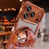 Luxury Glitter Bracket Stand Case for iPhone 17 16 15 14 Pro Max Plus 12 13 Air Mirror Ring Holder Make Up Bling Gradient Cover