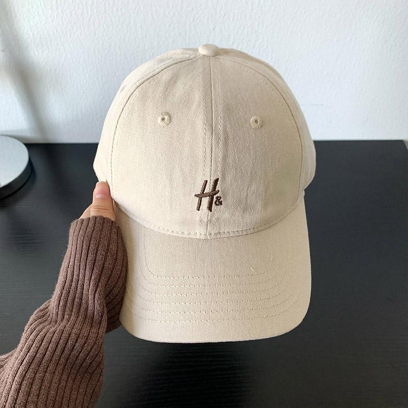 H Letter Embroidery Women Baseball Cap Summer Wide Brim Sunshade Snapback Peaked Hat Soft Cotton Outdoor Sports Dad Trucker Hats