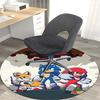 1 Stück Sonic the Hedgehog Anime Cartoon Design Runder Teppich Bürostuhlmatte, Rutschfester Teppich für Heimdekoration, Wohnzimmer, Schlafzimmer, Spielzimmer