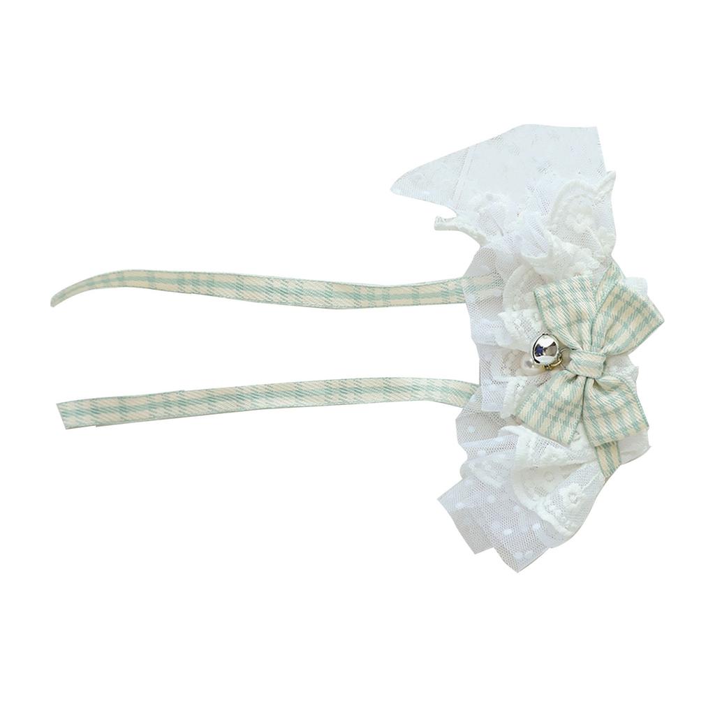 Cat Lace Bib Scarf with Bow Bell Decorations Adjustable Dress Up Accessories Dog Lace Bandana