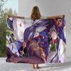Classic Game Genshin Impact Cartoon Flannel Blanket,Ultra Soft Warm Plush Throw for Home Bedroom Bed Sofa Cover Office Camping