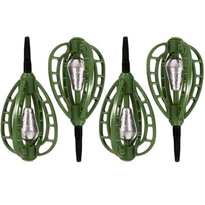 4pcs/set Fishing Bait Catfish Feeder With Lead Fishing Bait Basket Holder Thrower Carp Feeder
