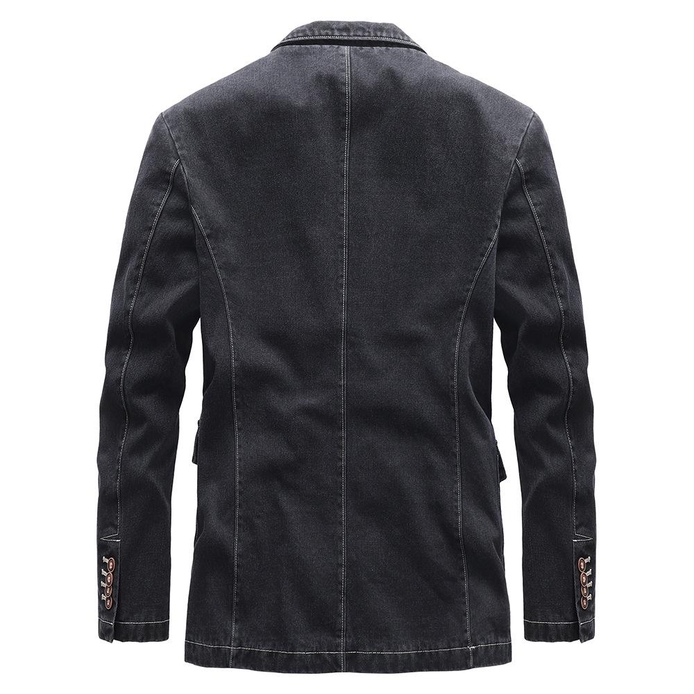 New Jacket for Men's Thin Young and Middle-aged Handsome Slim Suit Spring and Autumn Denim Jacket Business Casual