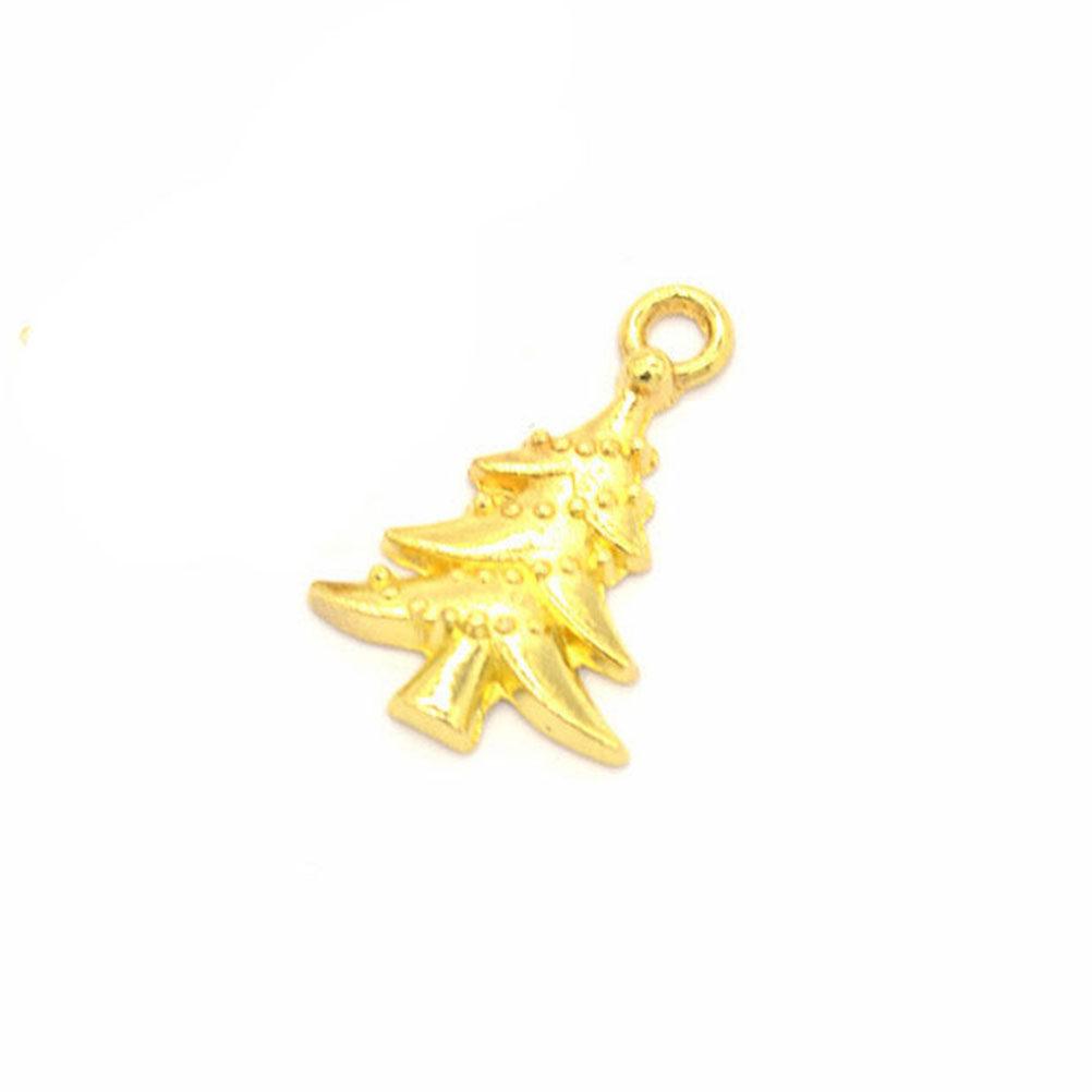 100Pcs Premium Alloy Christmas Tree Charms Pendants Jewelry Findings for Crafting Necklaces Bracelets Earrings Holiday Gifts