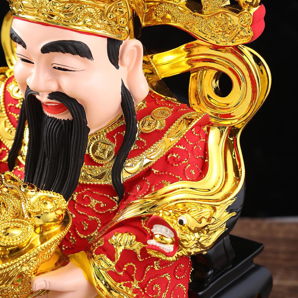 Yuanbao God of Fortune Buddha Statue Attracts Wealth Home Offerings Resin Office Company Ornaments