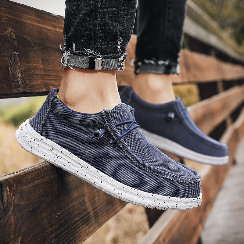 [Factory Direct Sales] Men's Canvas Shoes Are Light and Wear-resistant, Casual, One-pedal Old Beijing Cloth Shoes, and the Foot Width Is Large Size 4