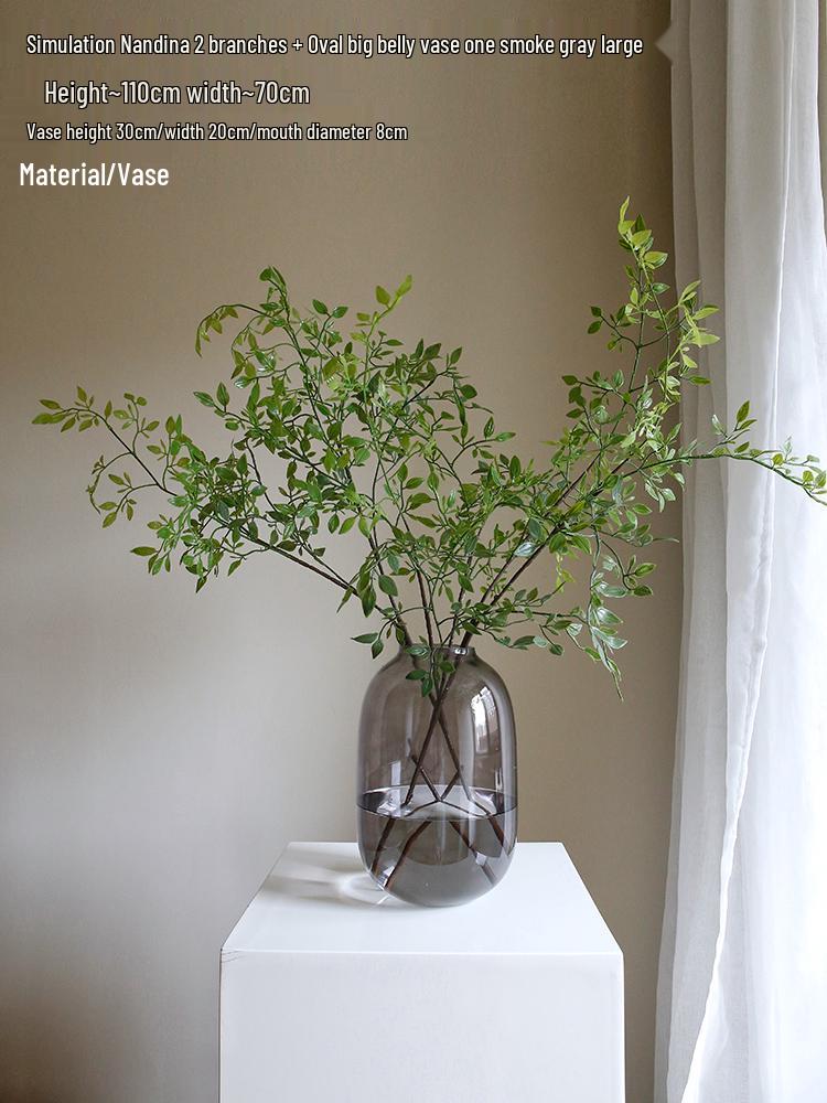 Nandina Green Artificial Flower Arrangement - Decorative Living Room Ornaments