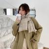 Scarf women's autumn and winter imitation cashmere plaid shawl versatile small fresh student long warm thickened scarf