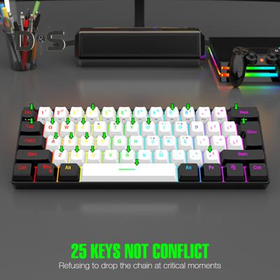 Káblová mechanická herná klávesnica s RGB podsvietením Univerzálna 61-klávesová mini káblová kancelárska klávesnica a myš kit