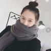 Warm scarf versatile autumn and winter solid color imitation cashmere knitted women's cold protection thickened winter versatile scarf