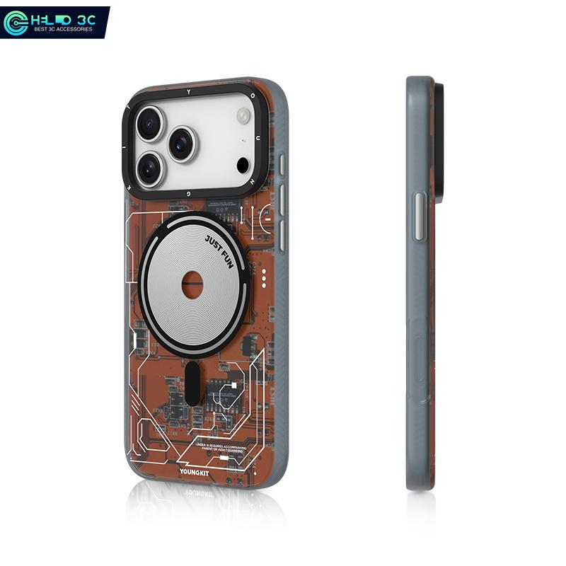 

Магнитный чехол Youngkit с рисунком схемы, совместимый с чехлом для iPhone 17/16/15, противоударный для чехла iPhone 17 Pro Max, устойчивый к царапинам для чехла iPhone 16 Pro Max 17 Pro
