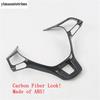 Steering Wheel Frame Decoration Cover Trim For Volkswagen T-Roc T Roc 2018 - 2025 Carbon Fiber / Matte ABS Accessories Interior