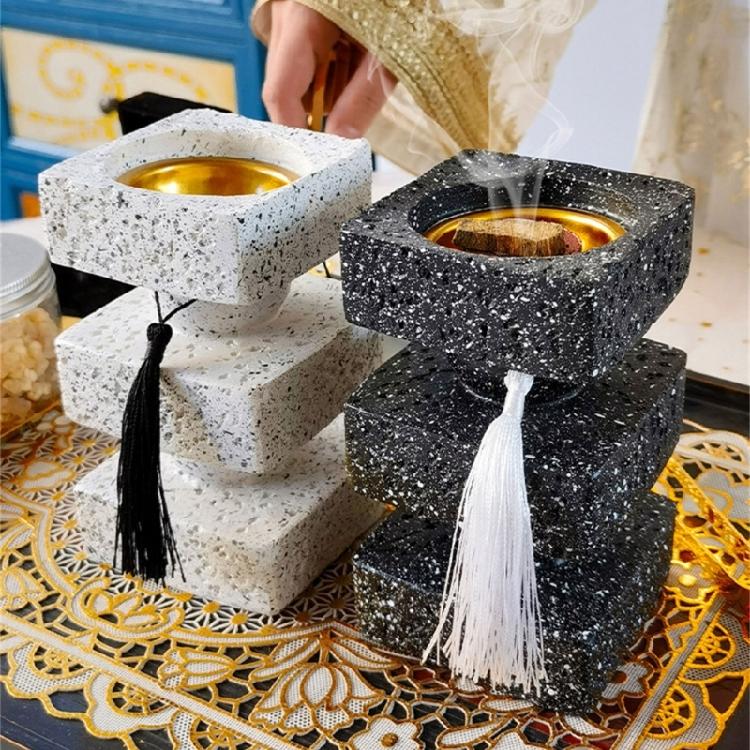 Square Layer Tassels Resins Incenses Burners Holder Stand Vintages Decoration for Study Room Bedroom Home
