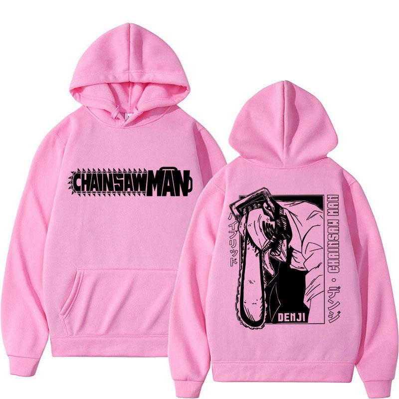 Mange Y2k Japan Anime Chainsaw Man Hoodie 90er Vintage Langarm Makima Harajuku Übergroß Fleece Kapuzenpullover Sweatshirt
